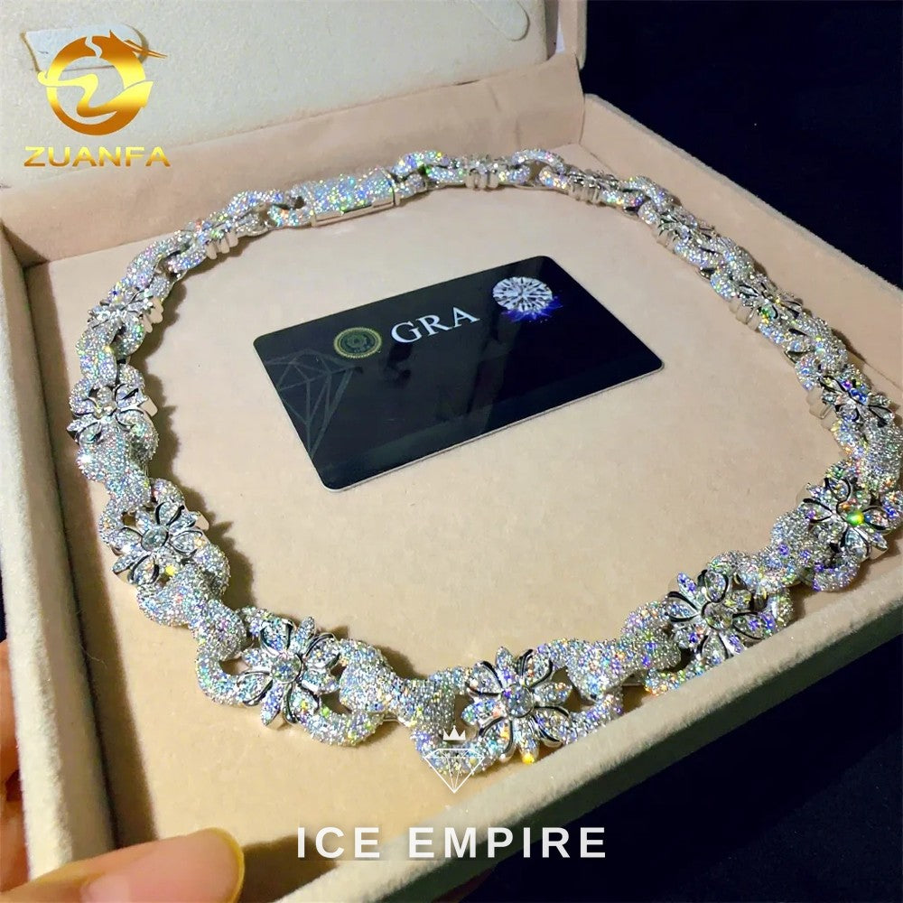 Iced Out Rose Gold Plated Moissanite Cuban Chain