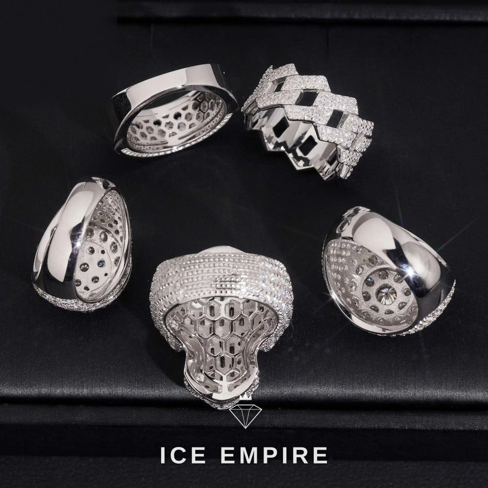 Iced Out 925 Silver Moissanite Ring
