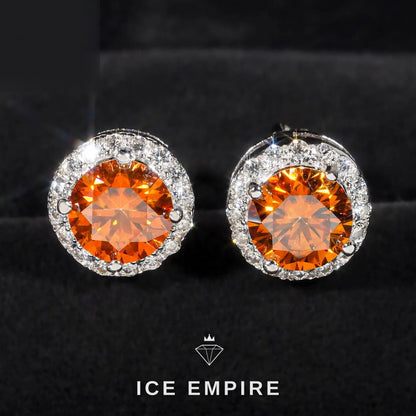 Iced Out 925 Silver Moissanite Stud Earrings