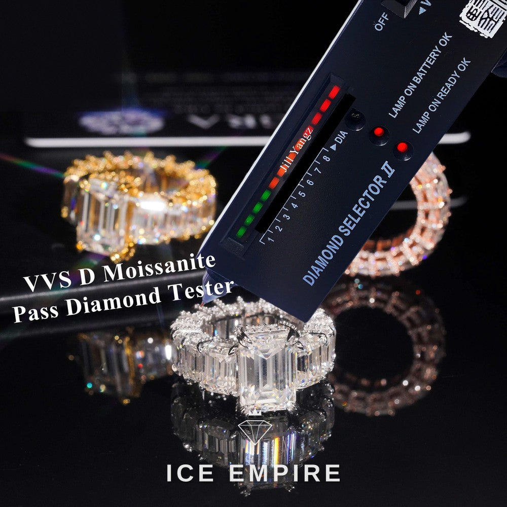 Iced Out Rose Gold Plated Moissanite Engagement Ring