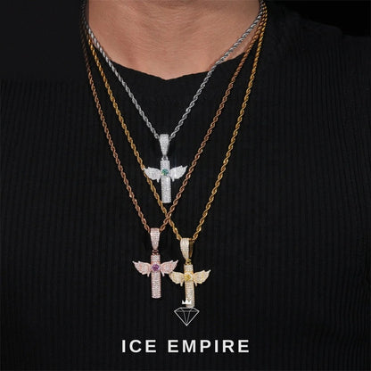 Iced Out Cross 925 Silver Pendant