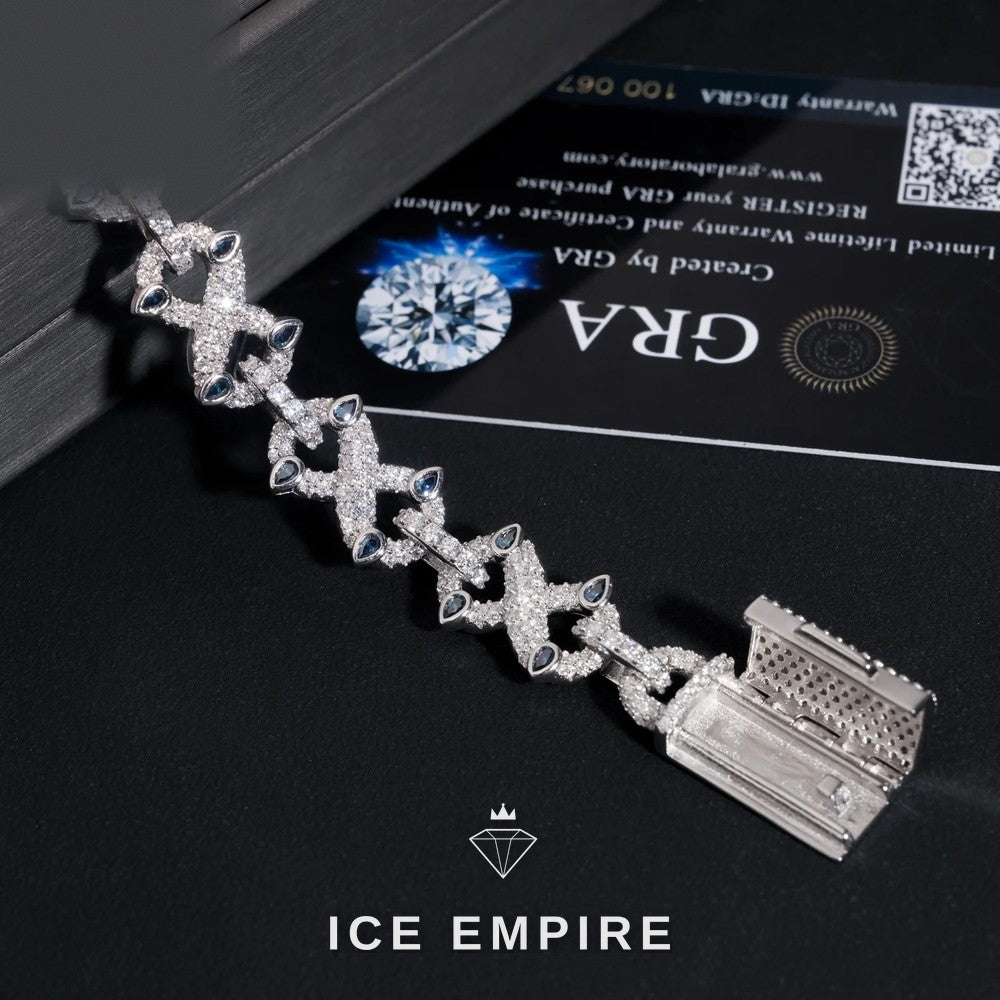 Iced Out 925 Silver Moissanite Cuban Chain