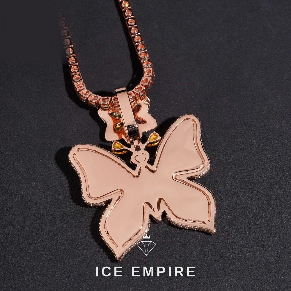 Iced Out Rose Gold Plated Moissanite Pendant