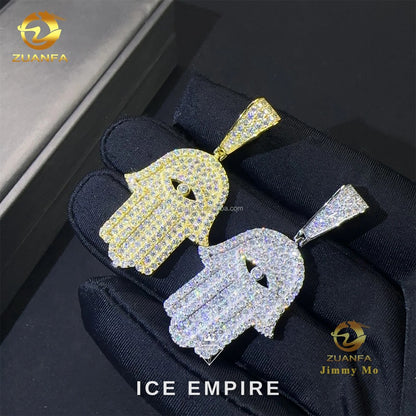 Iced Out Cross 925 Silver Moissanite Pendant