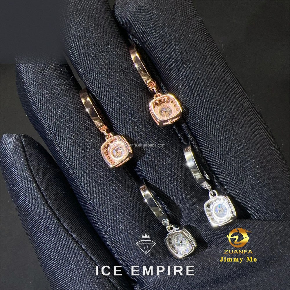 Iced Out Gold Plated Moissanite Earrings