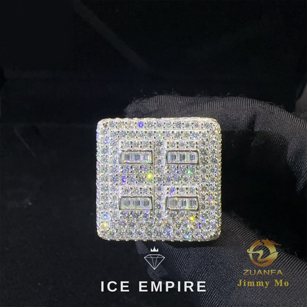 Iced Out 925 Silver Moissanite Ring