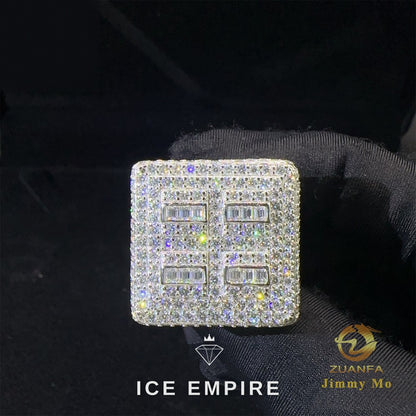Iced Out 925 Silver Moissanite Ring
