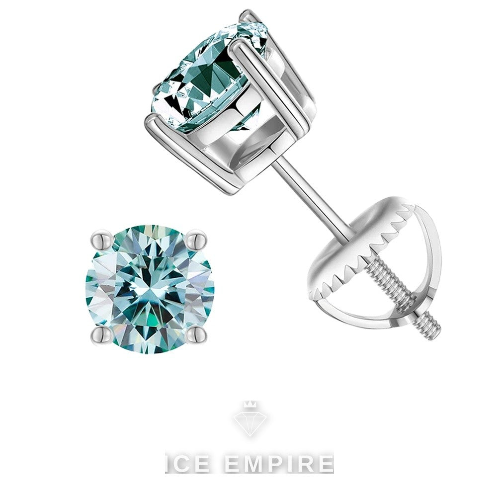Iced Out Rose Gold Plated Moissanite Stud Earrings