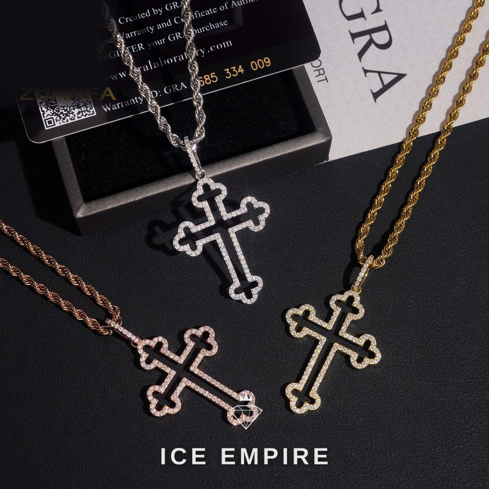 Iced Out Cross Gold Plated Pendant