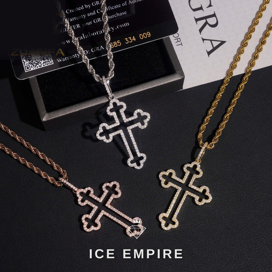 Iced Out Cross Gold Plated Pendant