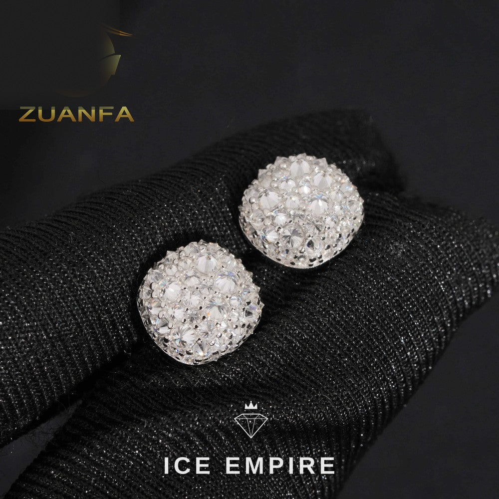 Iced Out 925 Silver Moissanite Stud Earrings