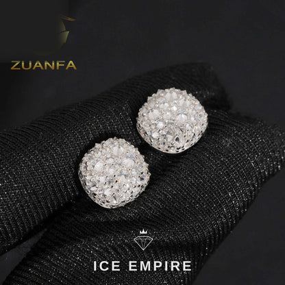 Iced Out 925 Silver Moissanite Stud Earrings