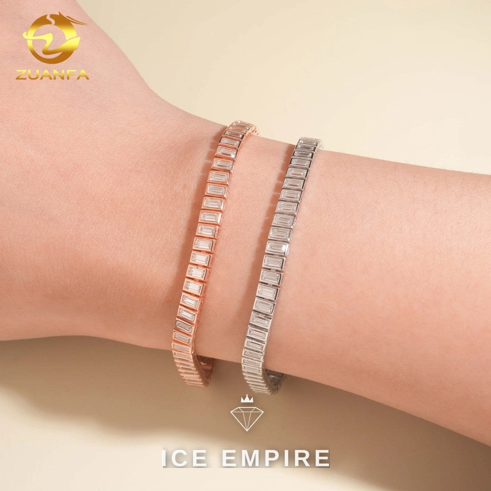 Iced Out 925 Silver Moissanite Tennis Bracelet