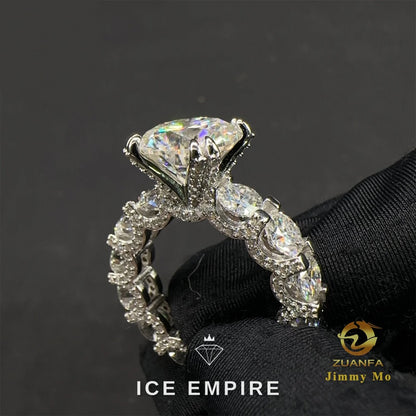 Iced Out 925 Silver Moissanite Wedding Band