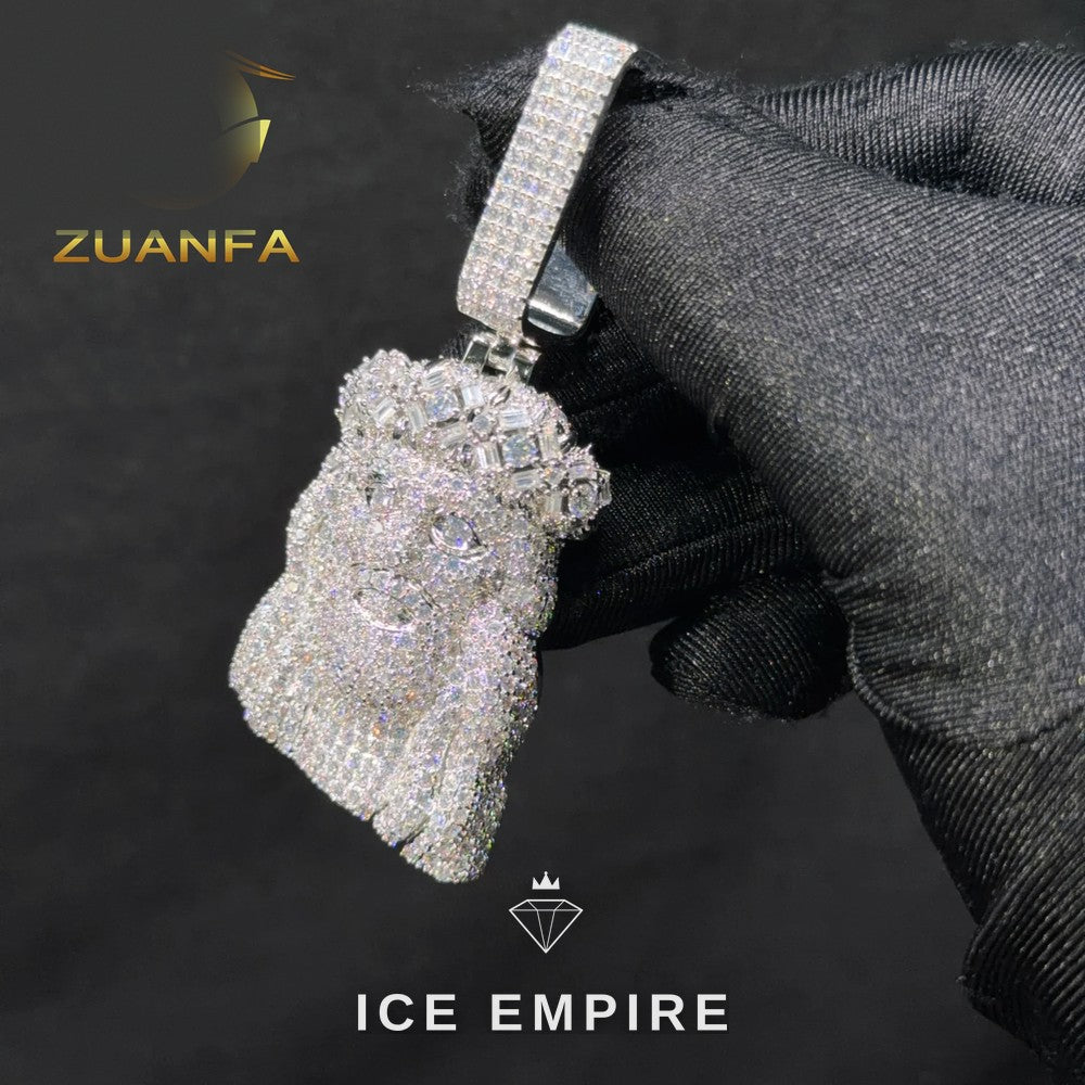 Iced Out Rose Gold Plated Moissanite Pendant