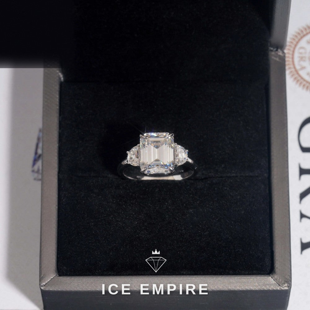 Iced Out 925 Silver Moissanite Wedding Band
