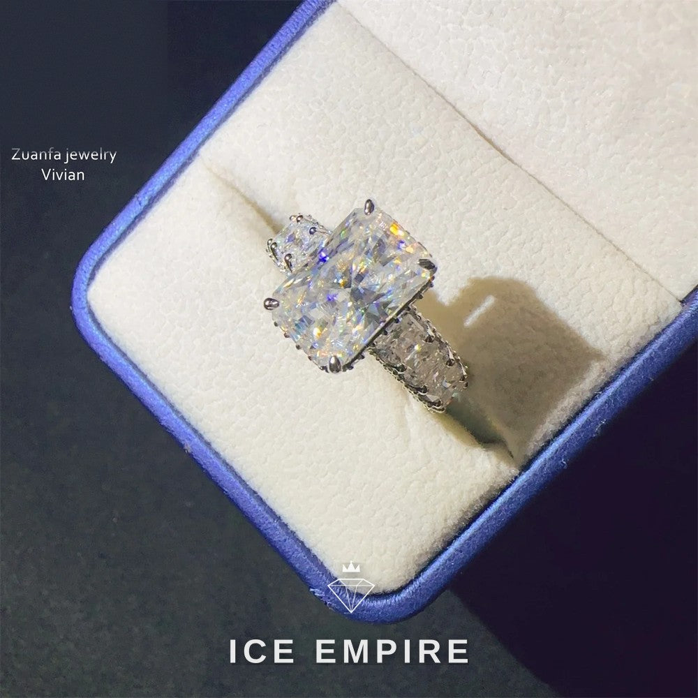 Iced Out Rose Gold Plated Moissanite Ring
