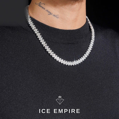 Iced Out Cross Rose Gold Plated Moissanite Cuban Chain