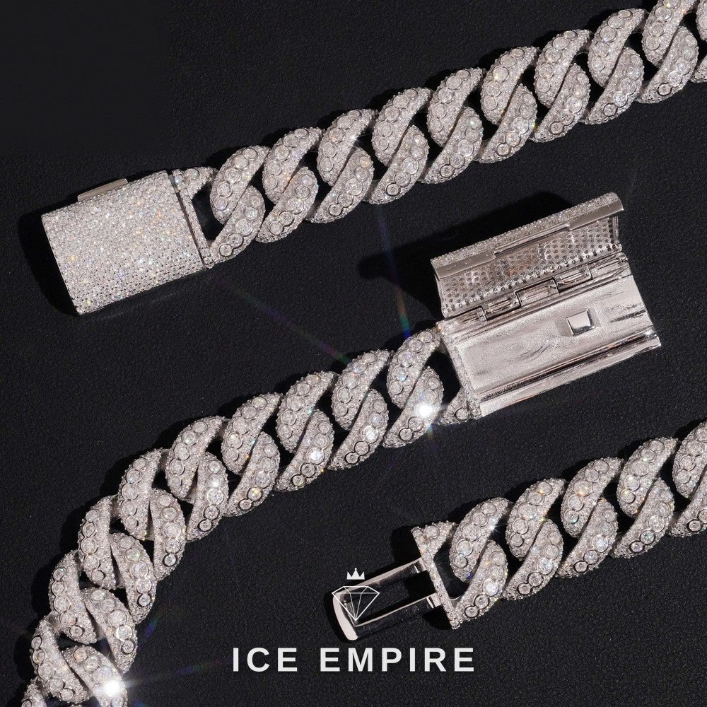 Iced Out Rose Gold Plated Moissanite Cuban Chain