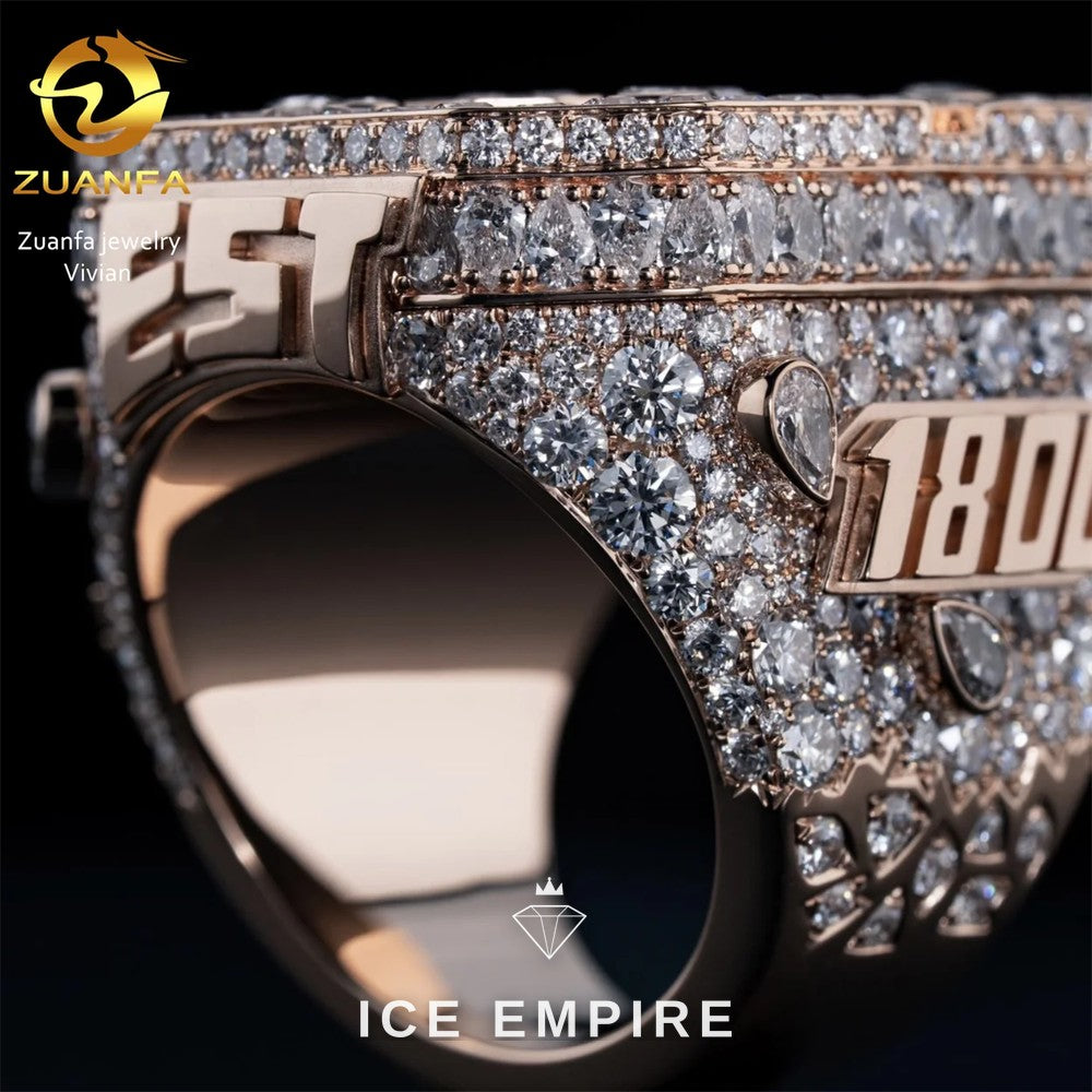 Iced Out 925 Silver Moissanite Ring