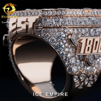 Iced Out 925 Silver Moissanite Ring