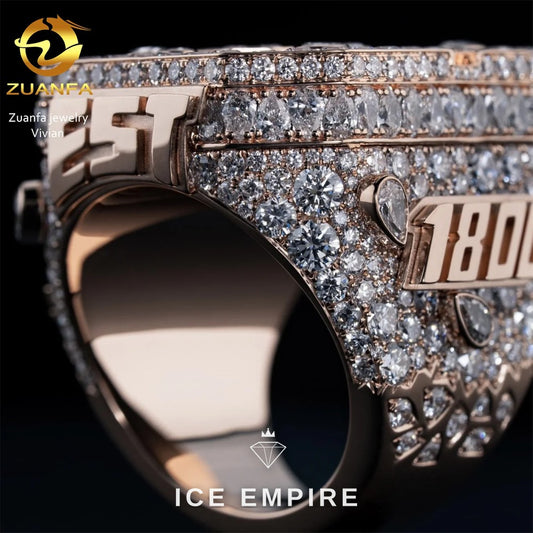 Iced Out 925 Silver Moissanite Ring