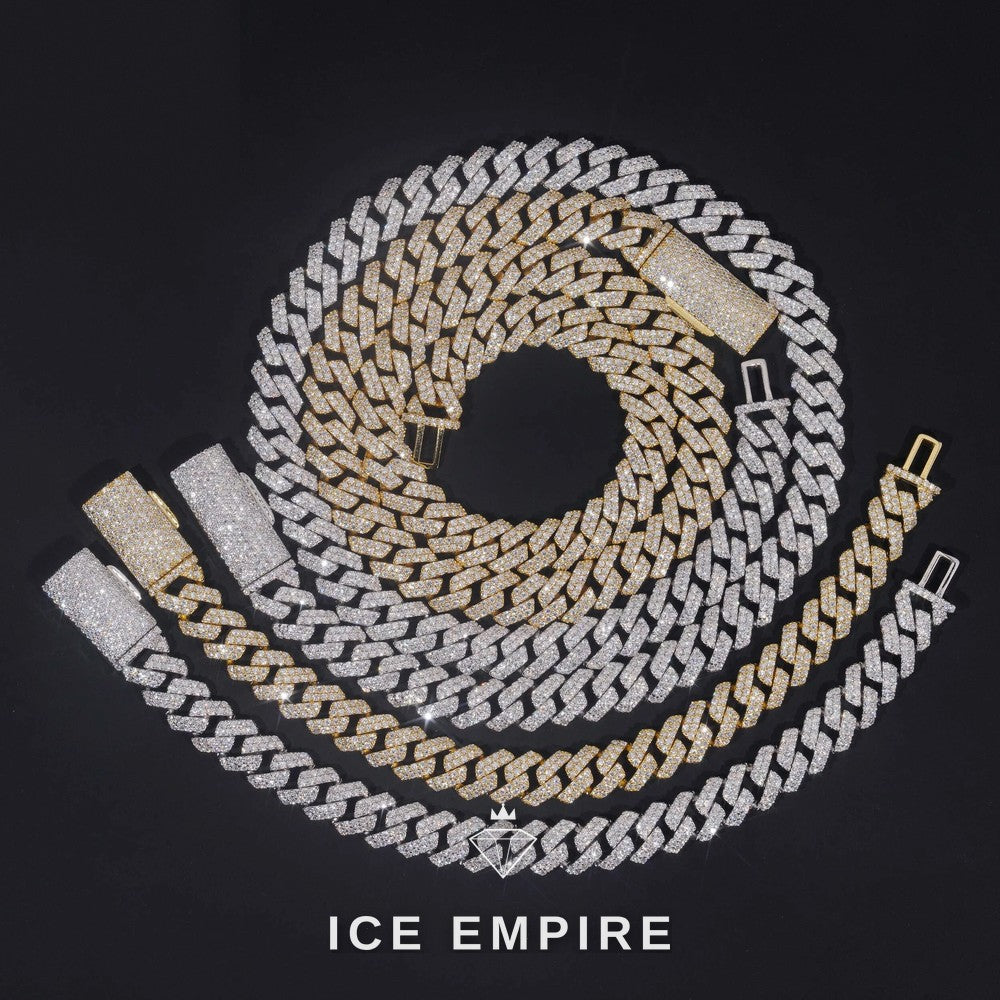 Iced Out Rose Gold Plated Moissanite Cuban Chain