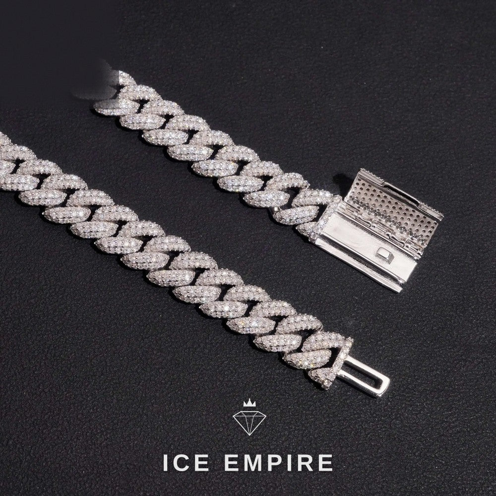 Iced Out Rose Gold Plated Moissanite Cuban Chain