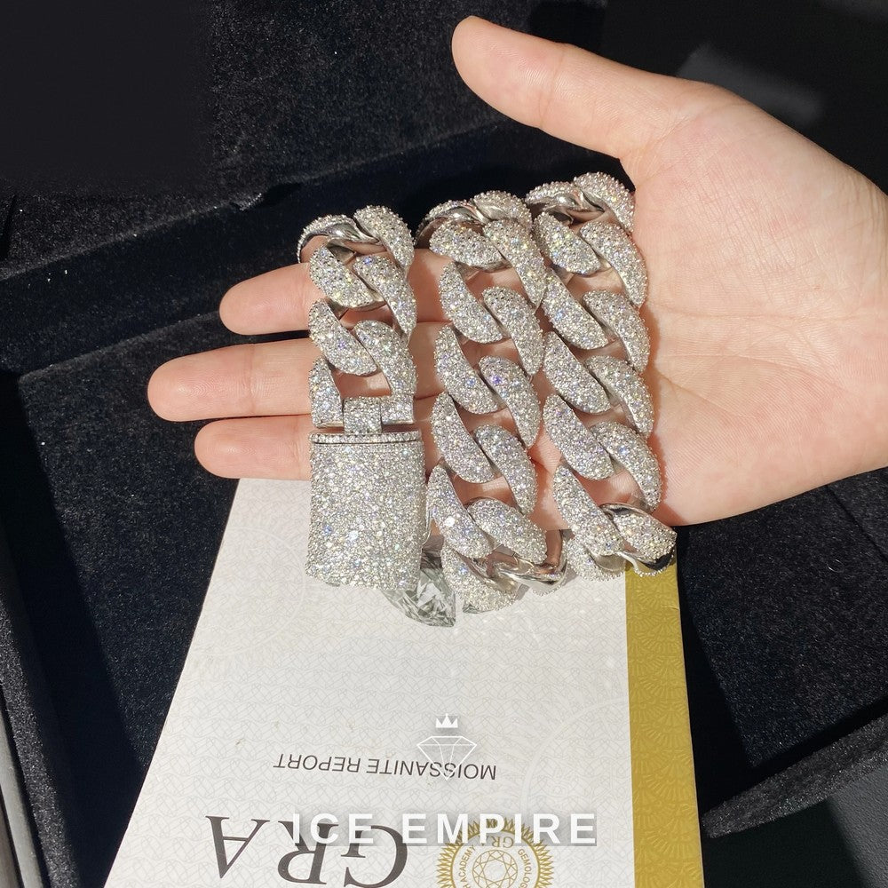 Iced Out Rose Gold Plated Moissanite Cuban Chain