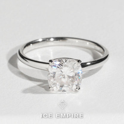 Iced Out 14K Gold Moissanite Engagement Ring