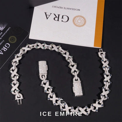 Iced Out Rose Gold Plated Moissanite Cuban Chain