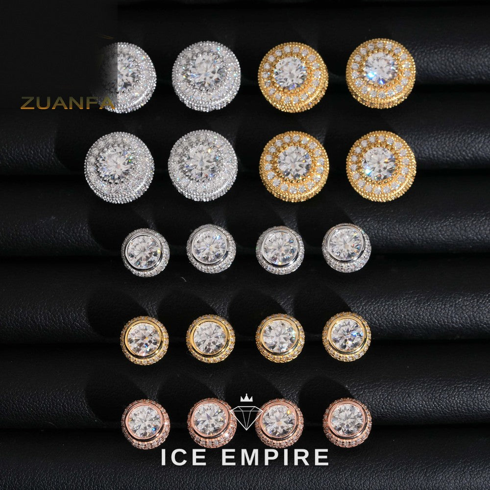 Iced Out 925 Silver Moissanite Earrings