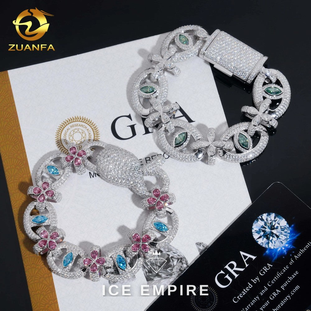 Iced Out 925 Silver Moissanite Bracelet