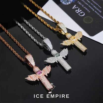 Iced Out Cross 925 Silver Pendant