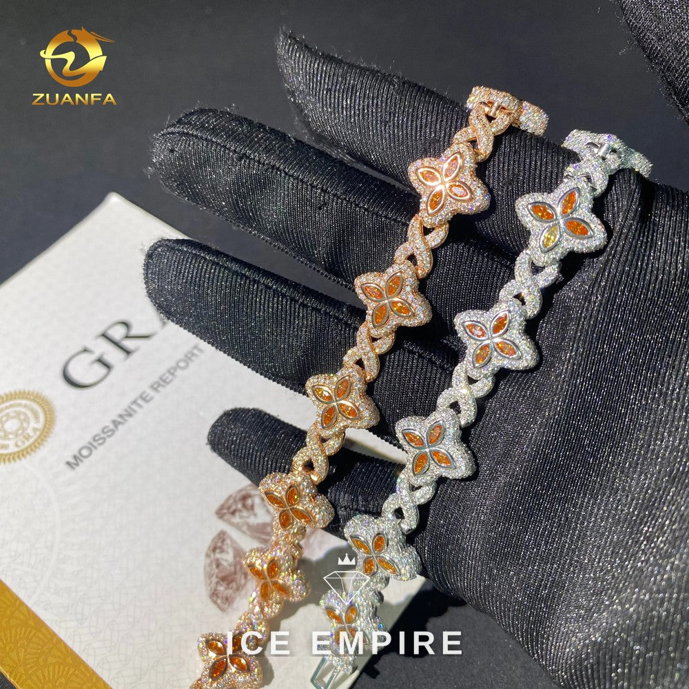 Iced Out 925 Silver Moissanite Cuban Chain