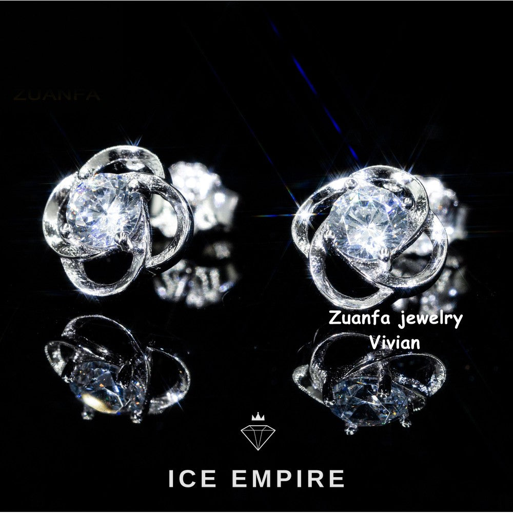 Iced Out Rose Gold Plated Moissanite Earrings