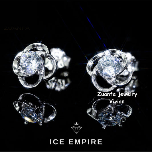 Iced Out Rose Gold Plated Moissanite Earrings