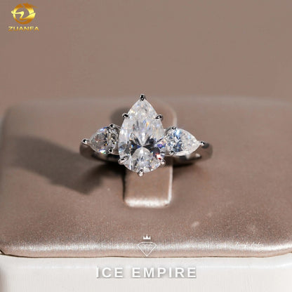 Iced Out Gold Plated Moissanite Wedding Band