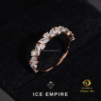 Iced Out Rose Gold Lab Grown Diamond Engagement Ring
