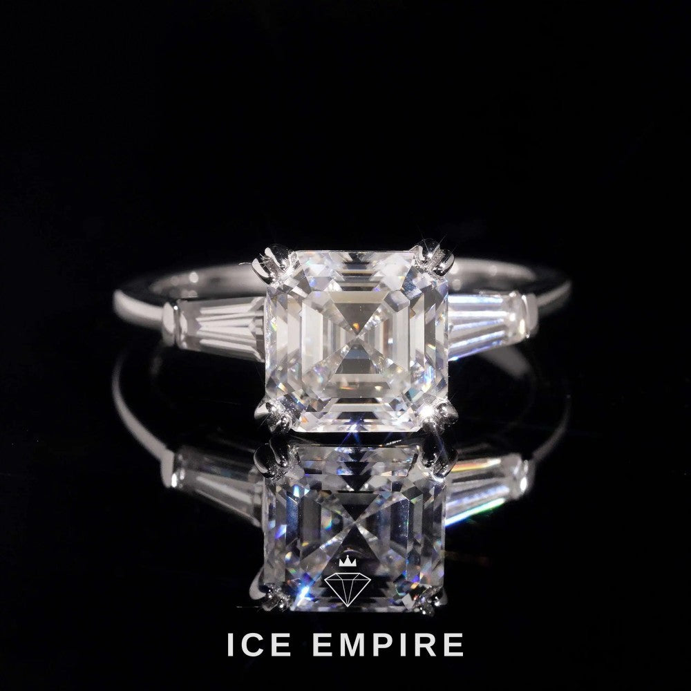 Iced Out 18K Gold Moissanite Wedding Band