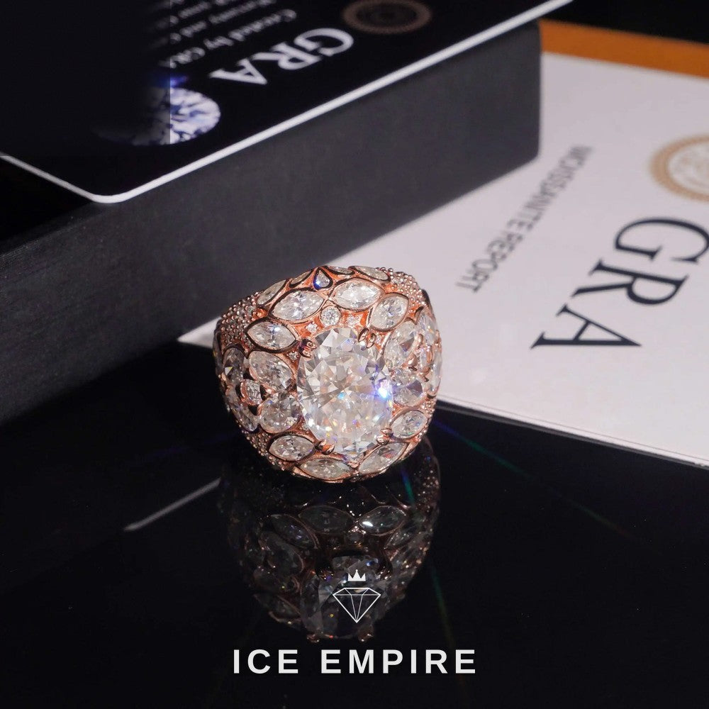 Iced Out 925 Silver Moissanite Ring