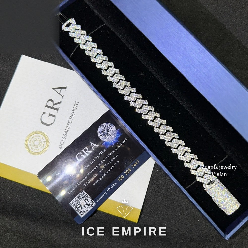 Iced Out Rose Gold Plated Moissanite Cuban Chain