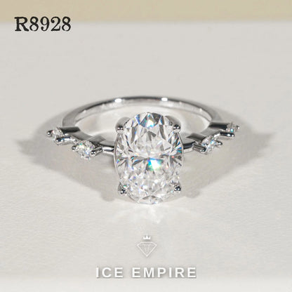 Iced Out 925 Silver Moissanite Engagement Ring