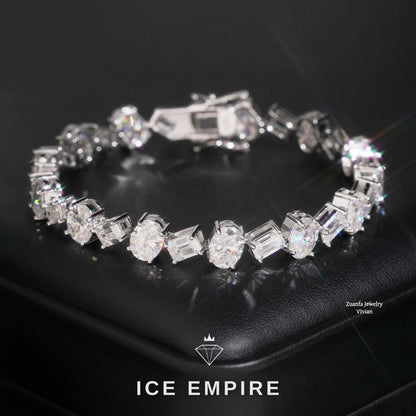 Iced Out 925 Silver Moissanite Tennis Chain