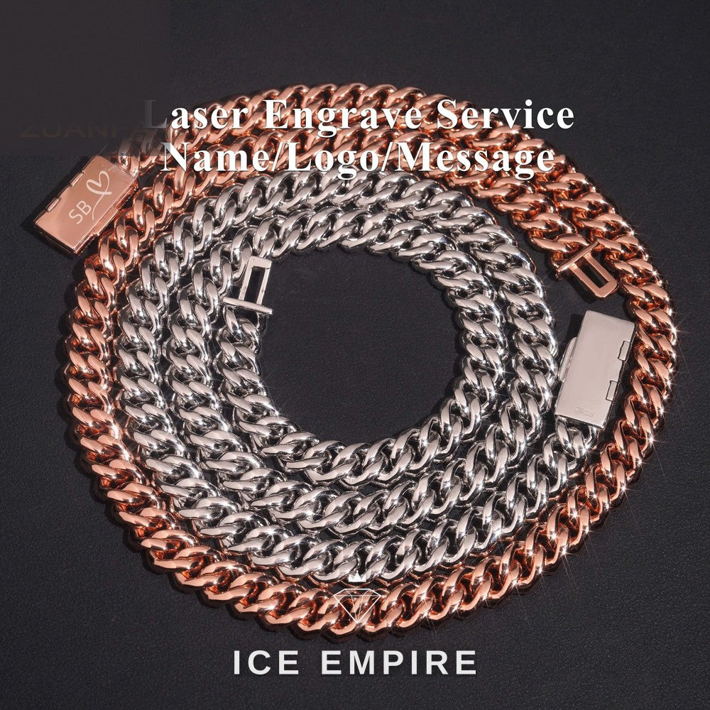 Iced Out Rose Gold Plated Moissanite Cuban Chain