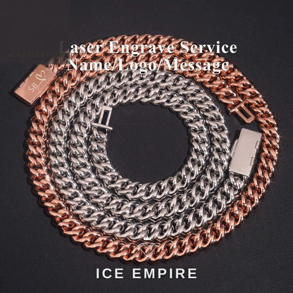 Iced Out Rose Gold Plated Moissanite Cuban Chain