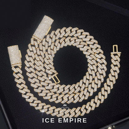 Iced Out Rose Gold Plated Moissanite Cuban Chain