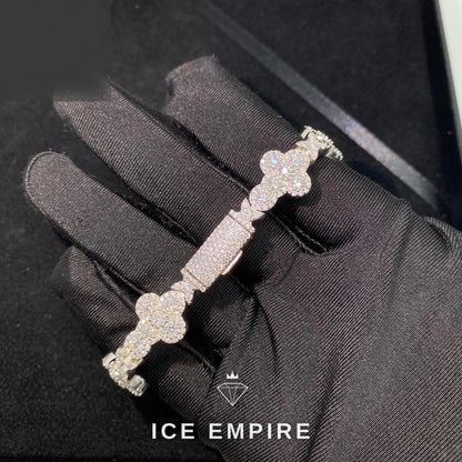 Iced Out Cross 925 Silver Moissanite Cuban Chain