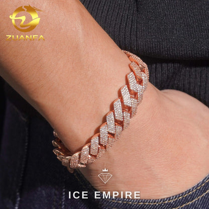 Iced Out Rose Gold Plated Moissanite Cuban Chain