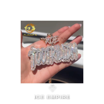 Iced Out Rose Gold Plated Moissanite Pendant